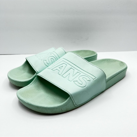 Vans Slip On Mint Green Slides Size 9 Women’s - Picture 2 of 13
